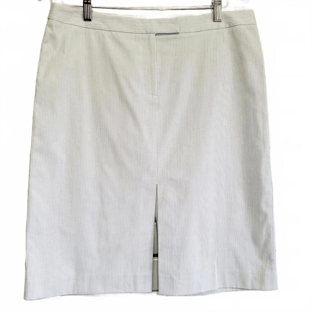 HALOGEN  Ladies Summer Lightweight Pinstriped Skirt Front and Rear Deep SlitsCo
